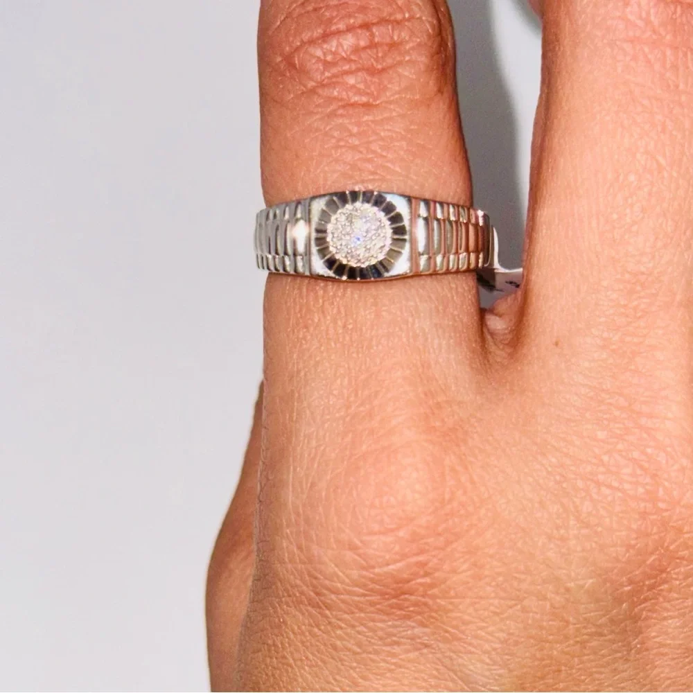 Real diamond men’s Rolex style Ring custom band, natural diamond, FREE appraisal - Picture 1 of 5